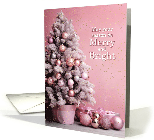 Pink Christmas Merry and Bright and Filled with Delight card (1333156)