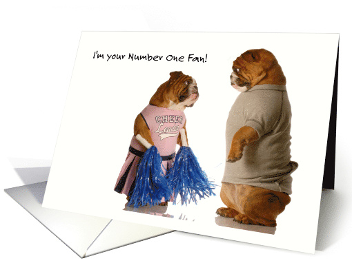 Dog Competition Congratulations Cheerleader Bulldog card (1335460)