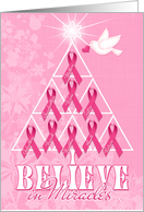 Breast Cancer Awareness Christmas Pink Ribbon Tree card
