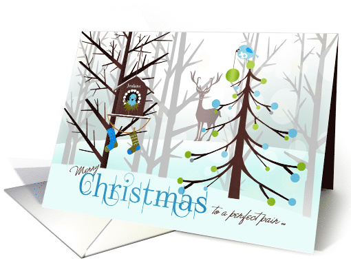Christmas for a Couple Perfect Pair Wild Birds in Winter card