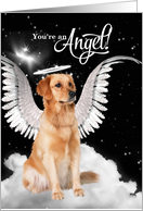 New Pet Shelter Adoption Golden Retriever Dog Angel card