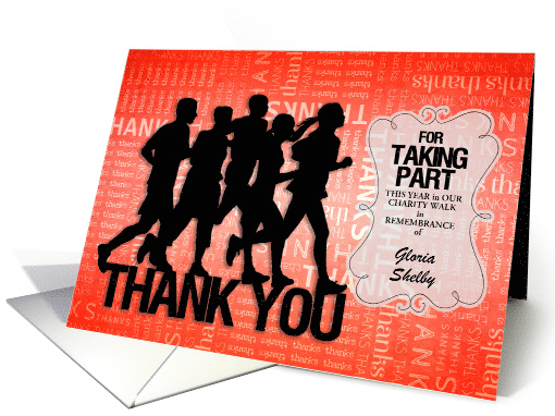 Custom Charity Walk Thank You for Participating card (1369084)