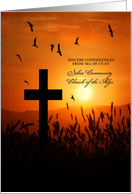 From Group Custom Sympathy Cross on a Sunset Hill card