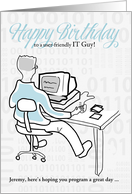 IT Guy’s Birthday Funny Information Technology Custom card