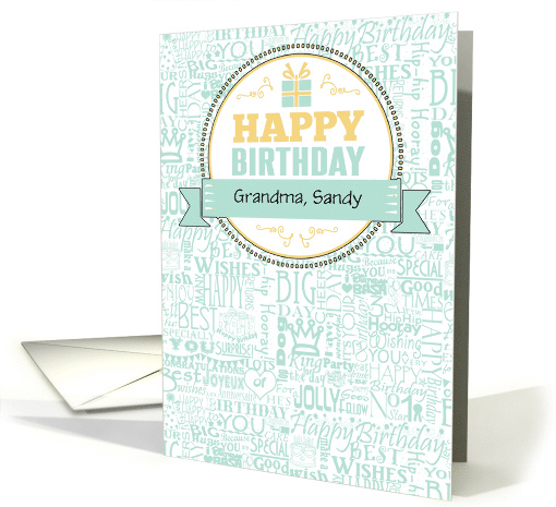 Birthday Custom Relation Mint Green and Yellow card (1383308)