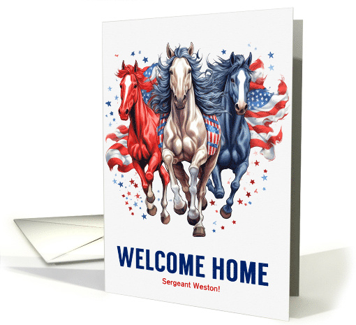 Custom Military Welcome Home Western Patriotic Horse card (1384148)