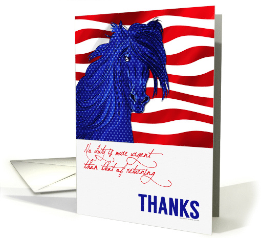 Thank You Country Western Horse in Red, White and Blue card (1384152)