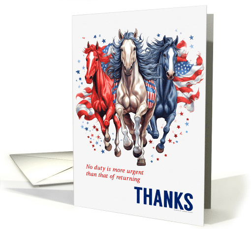 Thank You Country Western Horse in Red, White and Blue card (1384152)