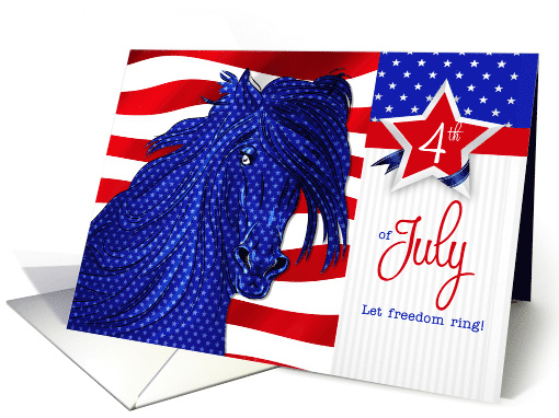 4th of July Western Patriotic Horse card (1384174)
