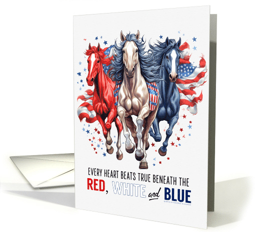 4th of July Western Patriotic Horse card (1384174)