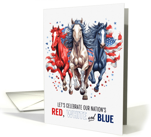 4th of July Party Invitation Western Patriotic Horse card (1384176)