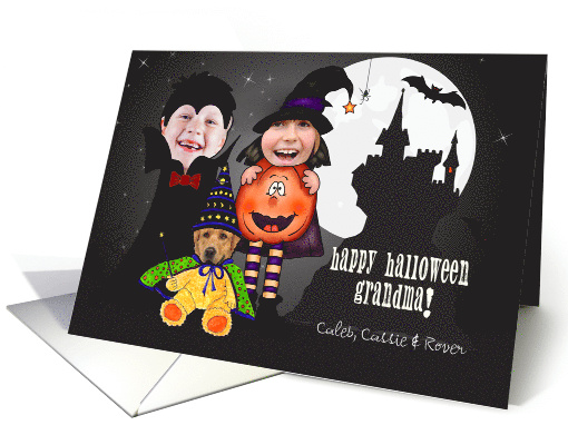 for Grandma Kids Halloween Costume 3 Photo Custom card (1396910)