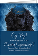 Chanukah Funny Black Toy Poodle in a Yarmulke card