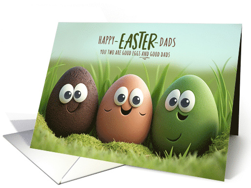 for Two Dads on Easter Funny Colored Easter Egg Humor card (1421944)