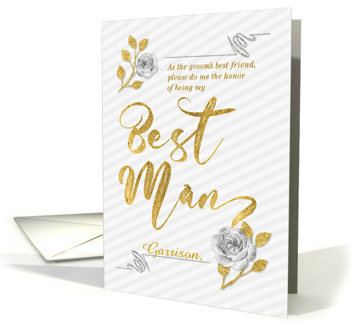 Best Man Wedding Request Gold and Silver Custom card (1424288)