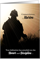 Marine Boot Camp Graduate Military Soldier Sunset Silhouette card
