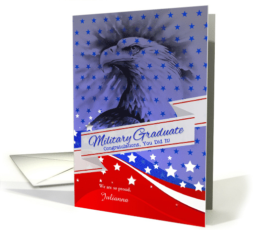 Custom Military Graduate American Eagle and Stars card (1432988)