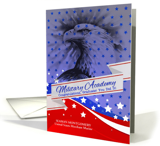 Custom Merchant Marine Graduate American Eagle and Stars card