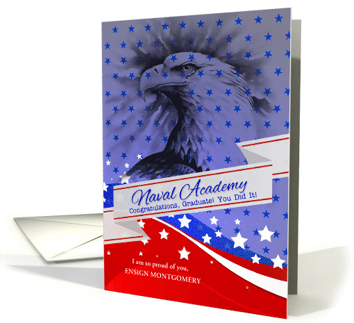Custom Naval Academy Graduate American Eagle and Stars card (1432998)