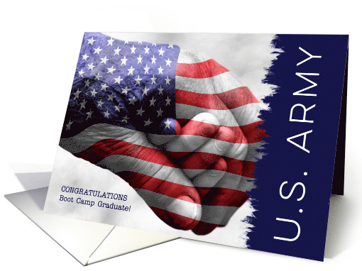 U.S. Army Boot Camp Graduate Hand in Hand with Flag card (1433048)