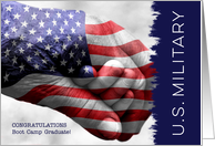 Military Boot Camp Graduate Hand in Hand with Flag card