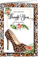 Bridal Hair Stylist Thank You Tropical Cheetah Print card