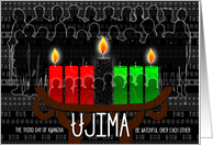 Kwanzaa Day 3 Ujima Responsibility with Kinara Candles card