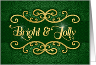 Bright and Jolly Green and Gold Holiday Elegance card