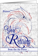 for Sister Retiring from the Air Force Patriotic Eagle card