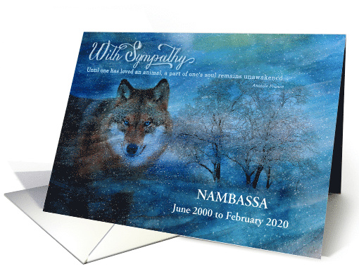 Sympathy Zoo Animal Loss The Blue Wolf card (1466568)