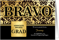 Engineering Associate Degree Graduation Faux Gold Leaf Custom card