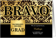 General Bachelor’s Degree Grad in Faux Gold Foil Custom card