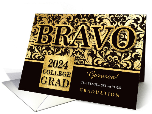 College Graduation Congratulations in Faux Gold Foil Custom 2024 card
