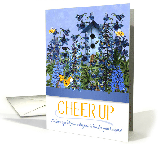 Cheer Up Blue Larkspur Garden with Yellow Canary card (1483138)
