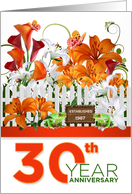 Custom 30th Wedding Anniversary Garden of Lilies card