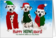 from Dog Walker Happy HOWLidays with Three Dalmatian Dogs card