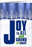 Joy to All Holiday Message of Peace in Blue and White card