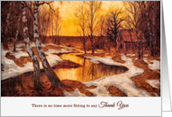 Business Thank You Vintage Fall and Winter Woodland Scenic card