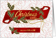 for Son in Law Christmas Wishes Holly and Berries card