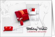 Interior Decorator Birthday in a Red and White Modern Home Theme card