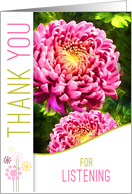 Thank You for Listening Pink Dahlia Garden Painting card