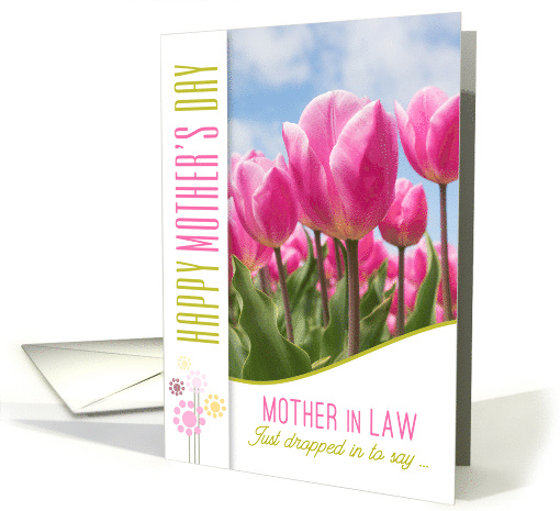 for Mother in Law on Mother's Day Pink Tulip Garden card (1509022)
