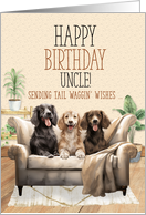 for Uncle Birthday Three Dogs on a Sofa Tali Waggin’ Wishes card