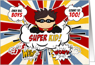 Count to 100 Congratulations Kids Boy Superhero card