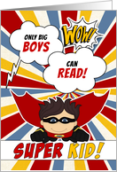 Only Big Boys Can Read Superhero Comic Theme card