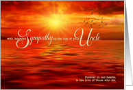 Loss of a Uncle Sympathy Sunset Ocean card
