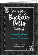 Bachelor Party Invitation Mr and Mr Black Damask Custom Names card