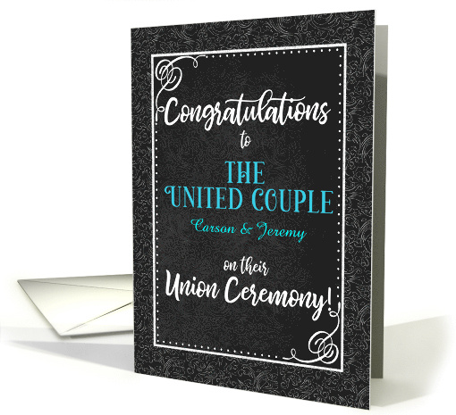 Civil Union or Commitment Congratulation Damask Custom card (1515208)