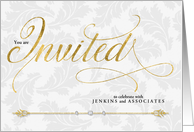 General Use Business Invitation Faux Gold Leaf Elegance Custom card