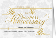 25th Business Anniversary Invitation Custom Year Faux Gold Leaf Blank card
